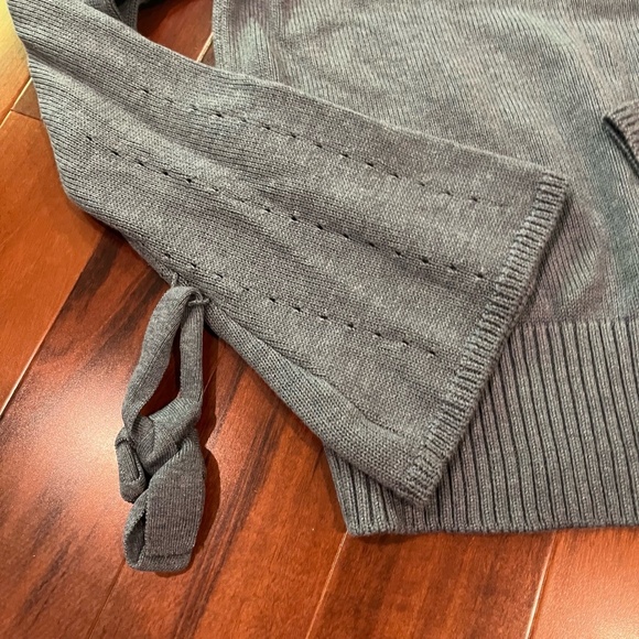 Sundance Stone Blue Sweater‎ Merino Wool Bell Sleeve Open Knit Boho Size M - Picture 5 of 7